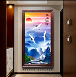 中式江山如画玄关画