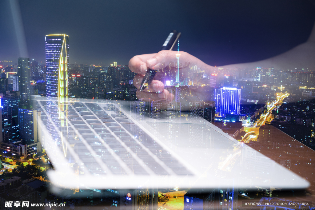 商务科技创业合成图案
