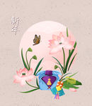 韩风春节海报图片