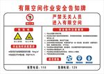 限空间 告知牌 禁止入内 危险