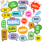 卡通英文聊天气泡对话框