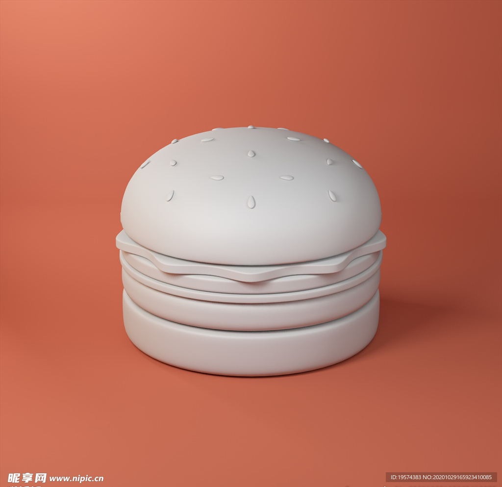 C4D 模型 汉堡 美食