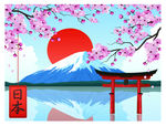 日风插画海报