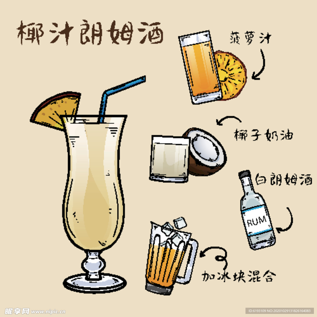椰汁朗姆酒