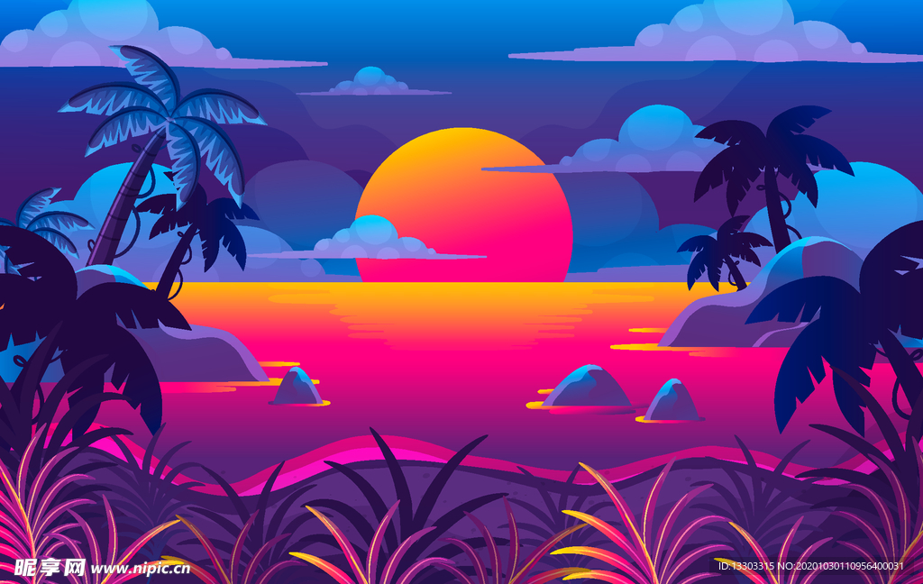 夕阳背景