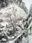 中国风水墨画  高清山水字画