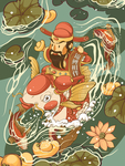 国潮财神插画