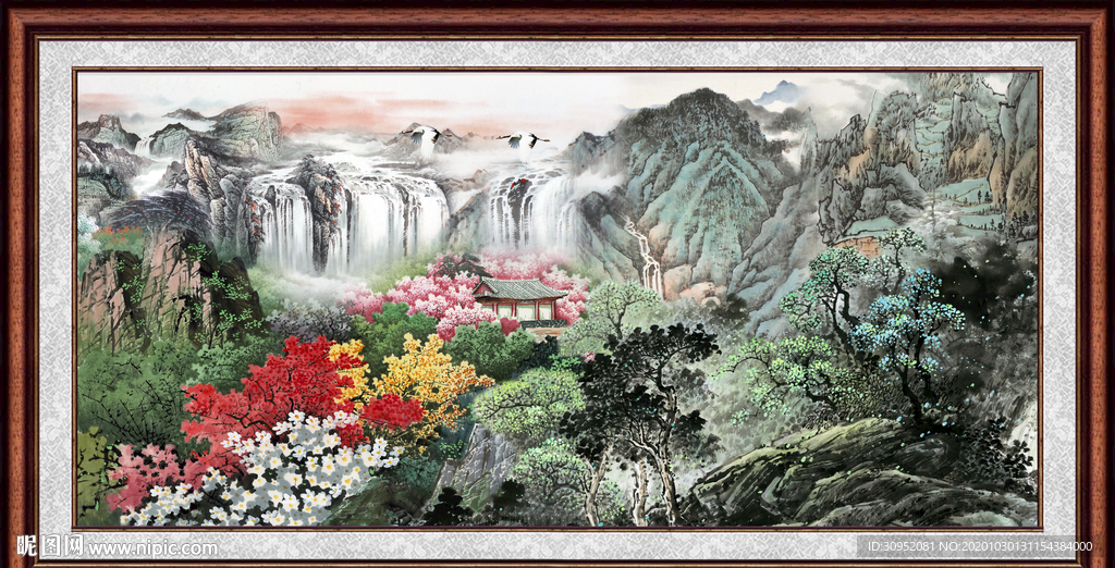 聚宝盆山水画