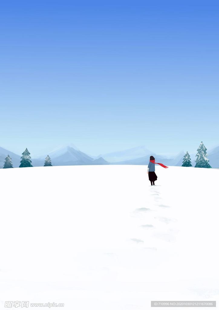大雪无垠白色的冬天