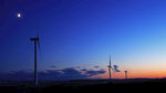 新疆傍晚风车风力发电