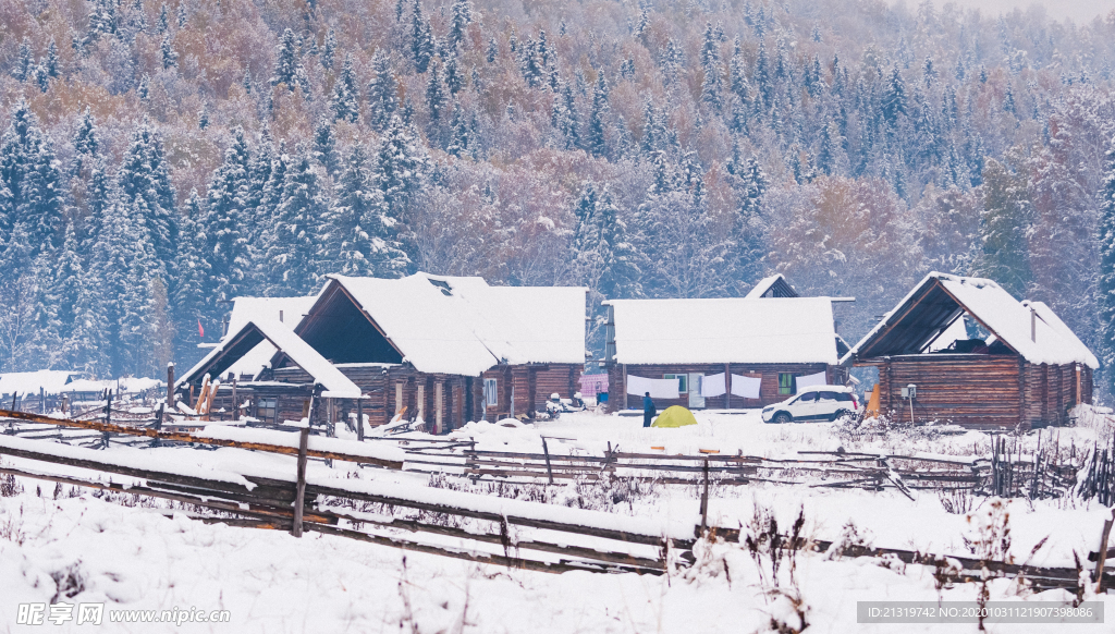 小屋雪景