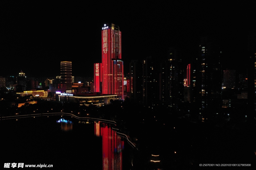 航拍太原夜景