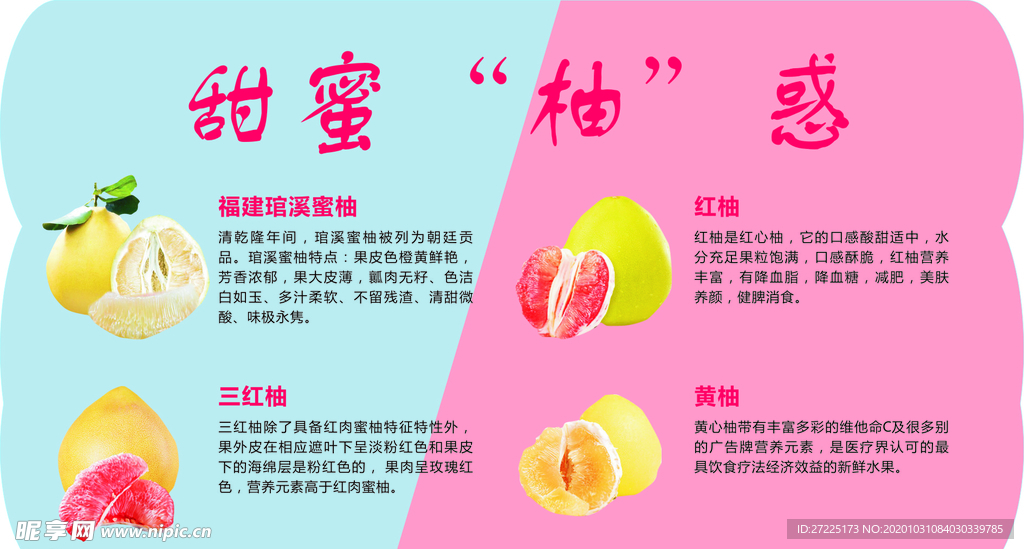 超市异形水果海报柚子的区别