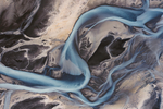 山川河流地质纹理蓝色背景质感