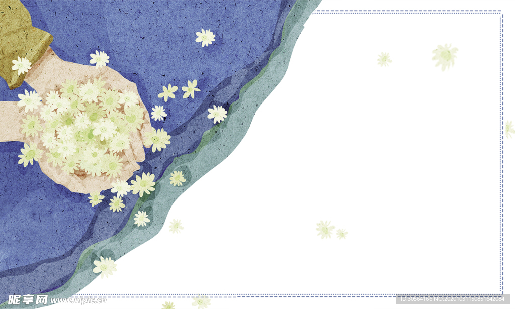 鲜花插画卡通背景海报素材