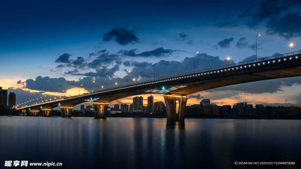 城市夜景黄昏背景海报素材