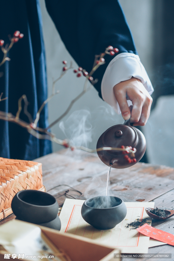 茶叶泡茶茶具背景海报素材
