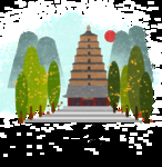 手绘城市 城市地标