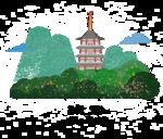 手绘城市 城市地标