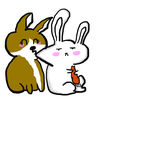 插画兔子吃萝卜