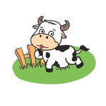 农场上的卡通奶牛