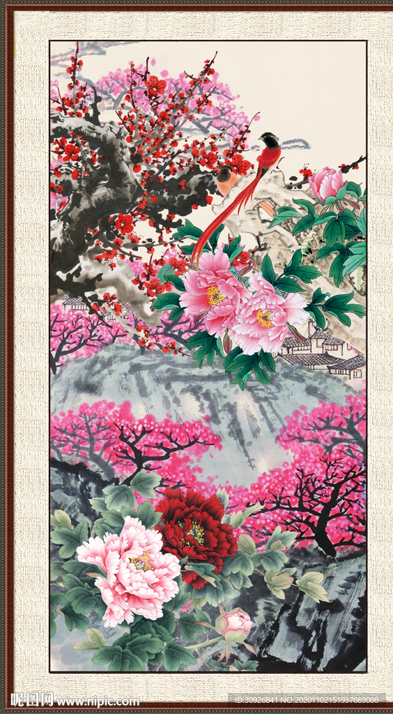 牡丹装饰画