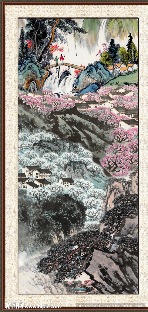竖幅山水画