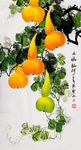 中式葫芦水墨画