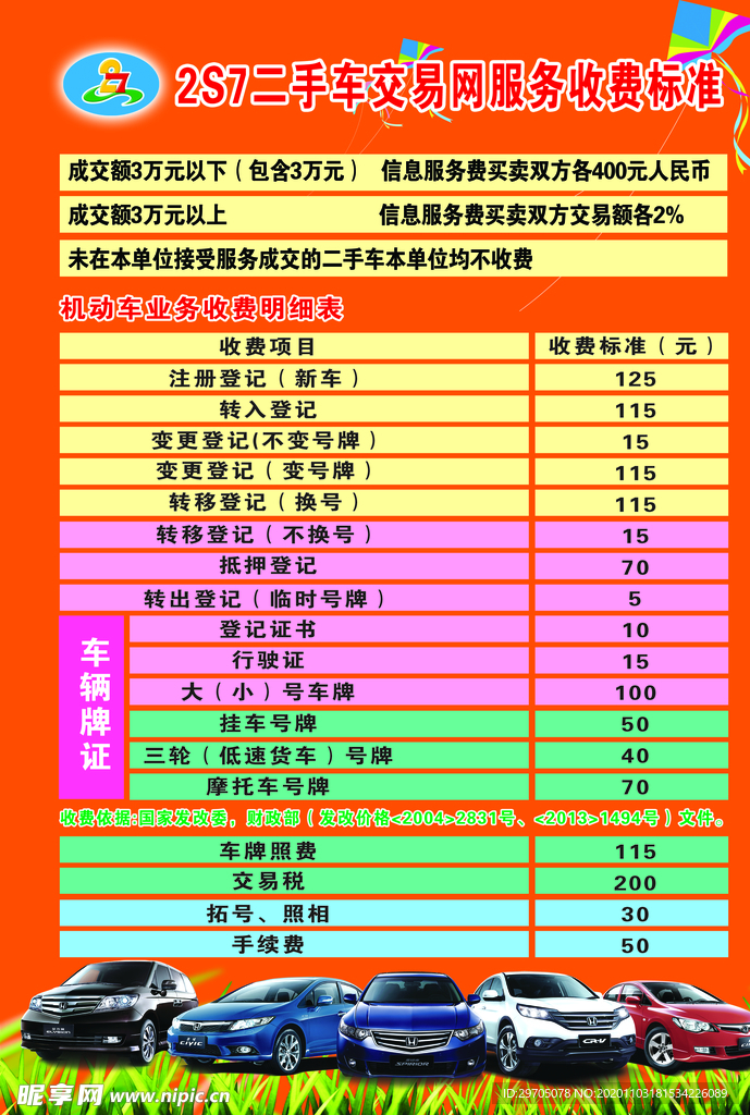 二手车收费标准