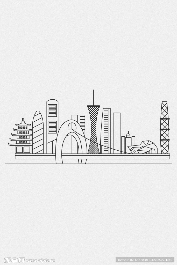 城市线条简约背景海报素材