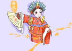 卡通国潮京剧人物插画