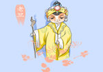 卡通国潮京剧人物插画