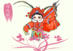 卡通国潮京剧人物插画