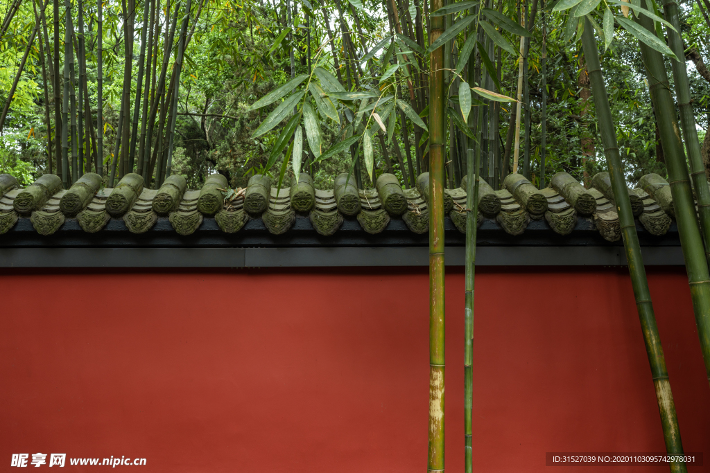 竹子红墙