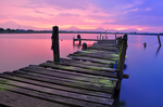 夕阳 码头 湖泊 美景 渐变