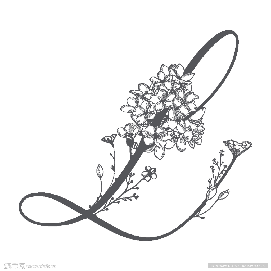 L 花体字
