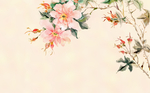 花朵复古水彩插画卡通背景素材