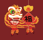 卡通舞狮