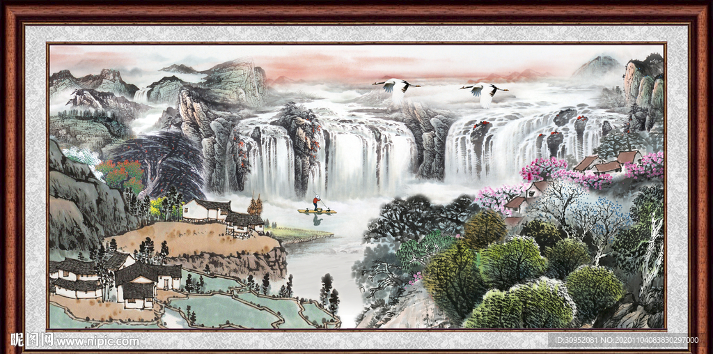 聚宝盆山水画