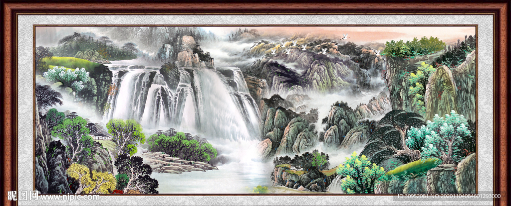 聚宝盆山水画