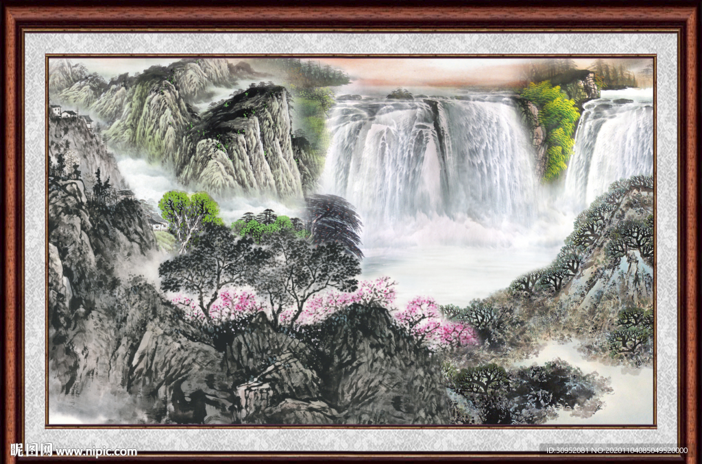 聚宝盆山水画