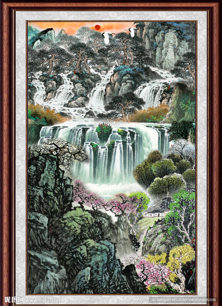 聚宝盆山水画
