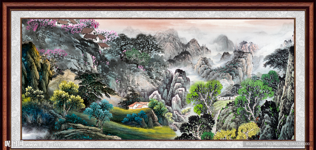 聚宝盆山水画
