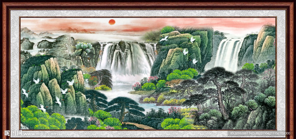 聚宝盆山水画