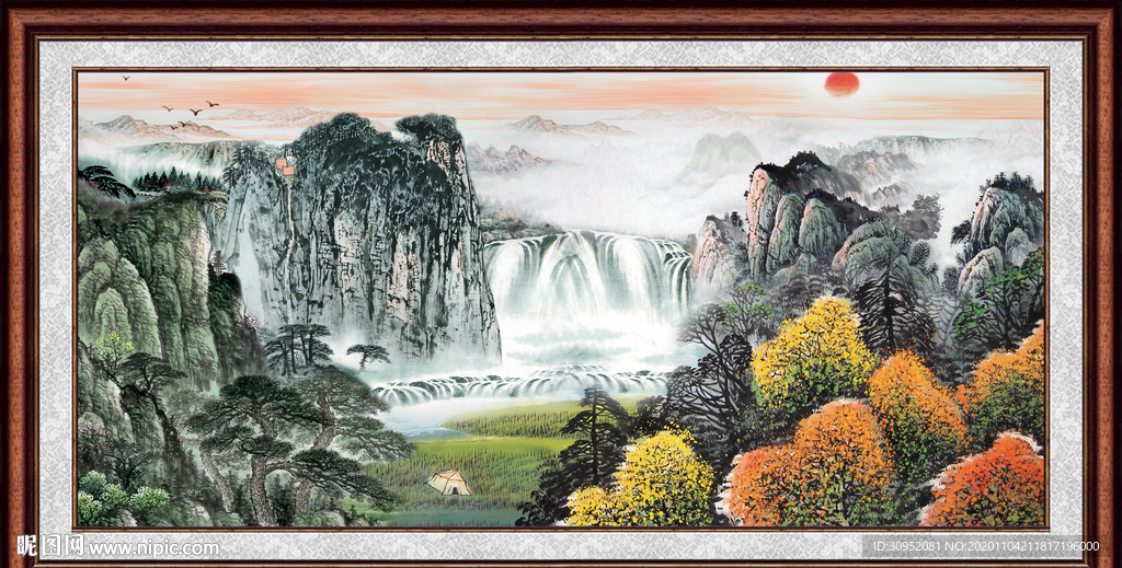 聚宝盆山水画