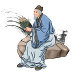 中医养生人物采药的医师素材