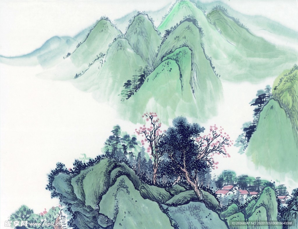 山水名画背景