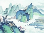 山水名画背景