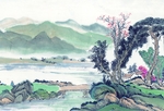 山水名画背景