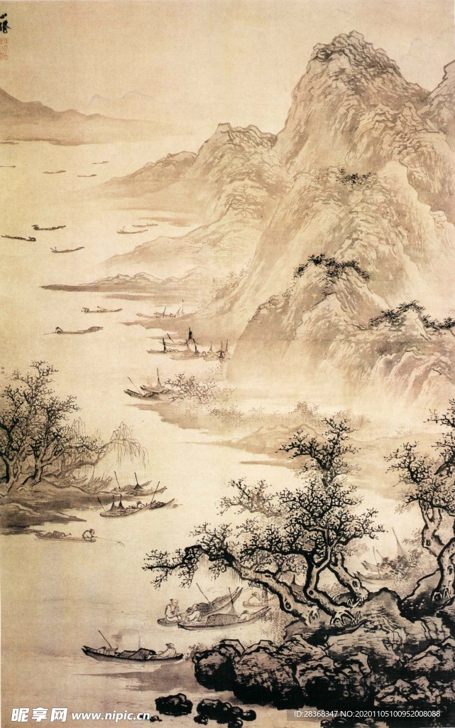 山水名画背景